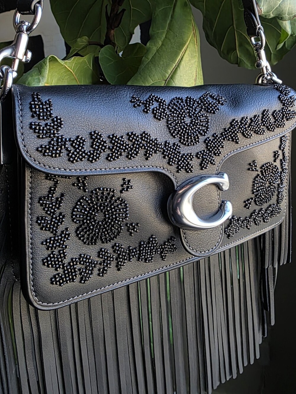 Coach Beaded Fringe Tabby NWOT